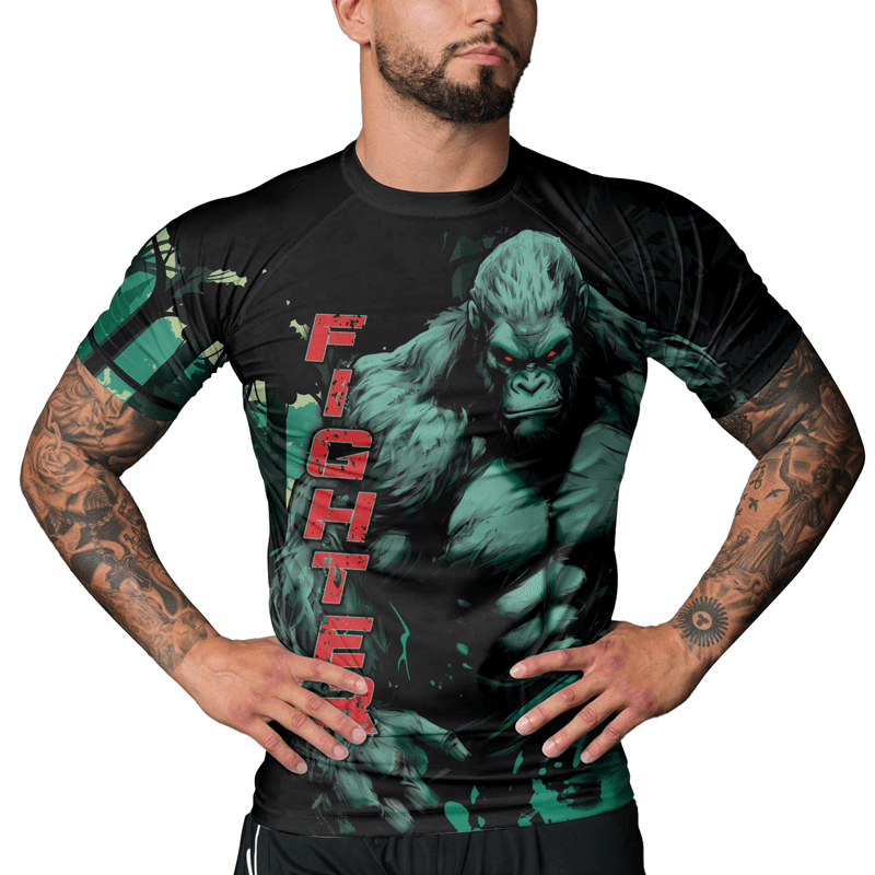 Rashninja Jungle Titan Gorilla Men's Short Sleeve Rash Guard