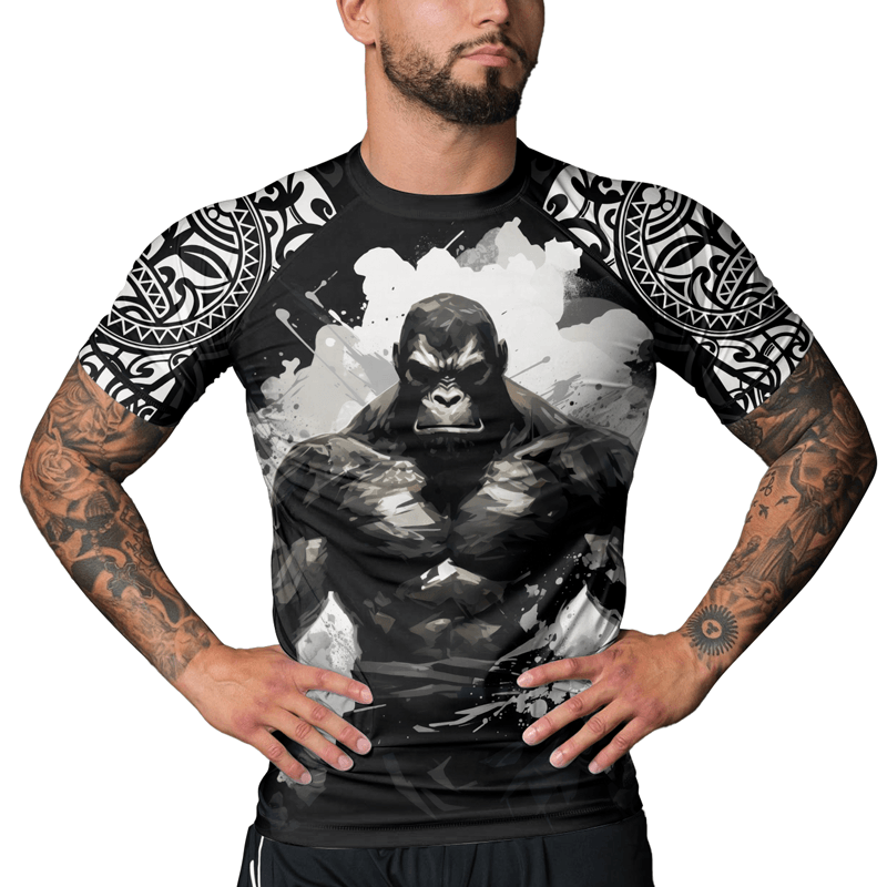 Rashninja Gorilla Jungle Monarch Men's Short Sleeve Rash Guard