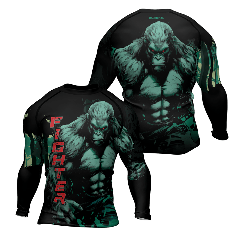 Rashninja Jungle Titan Gorilla Men's Long Sleeve Rash Guard