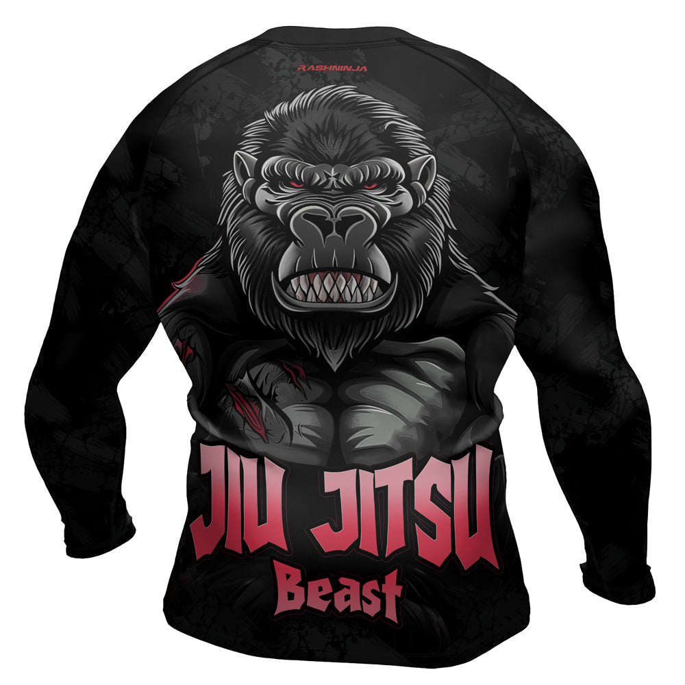 Rashninja Gorilla Jiu Jitsu Beast Men's Long Sleeve Rash Guard