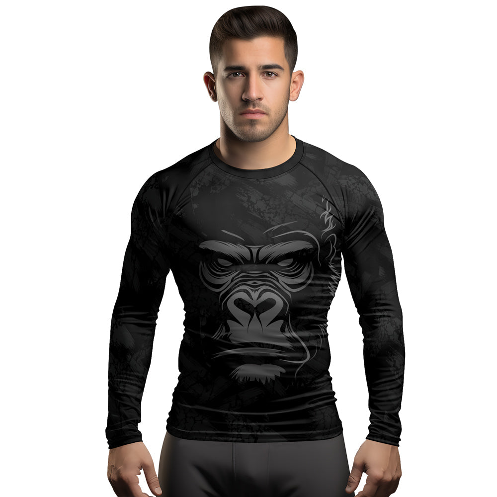 Rashninja Gorilla Jiu Jitsu Beast Men's Long Sleeve Rash Guard