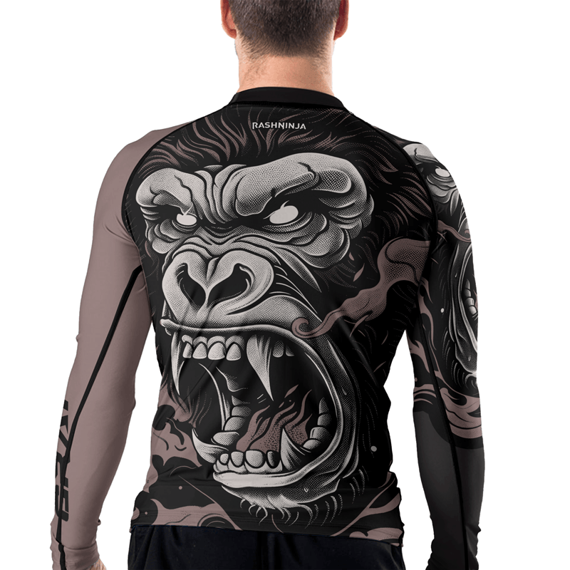 Rashninja Wild Majesty Gorilla Men's Long Sleeve Rash Guard