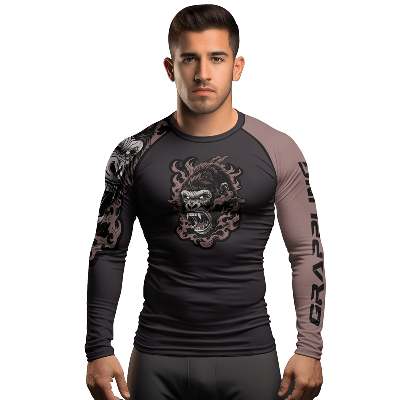 Rashninja Wild Majesty Gorilla Men's Long Sleeve Rash Guard