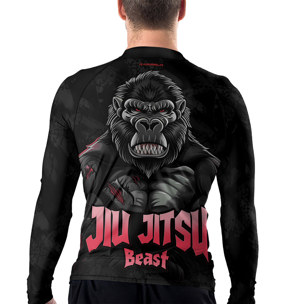 Rashninja Gorilla Jiu Jitsu Beast Men's Long Sleeve Rash Guard