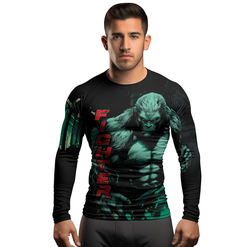 Rashninja Jungle Titan Gorilla Men's Long Sleeve Rash Guard