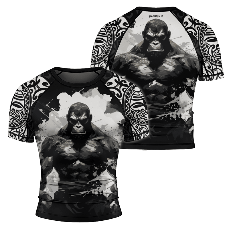 Rashninja Gorilla Jungle Monarch Men's Short Sleeve Rash Guard