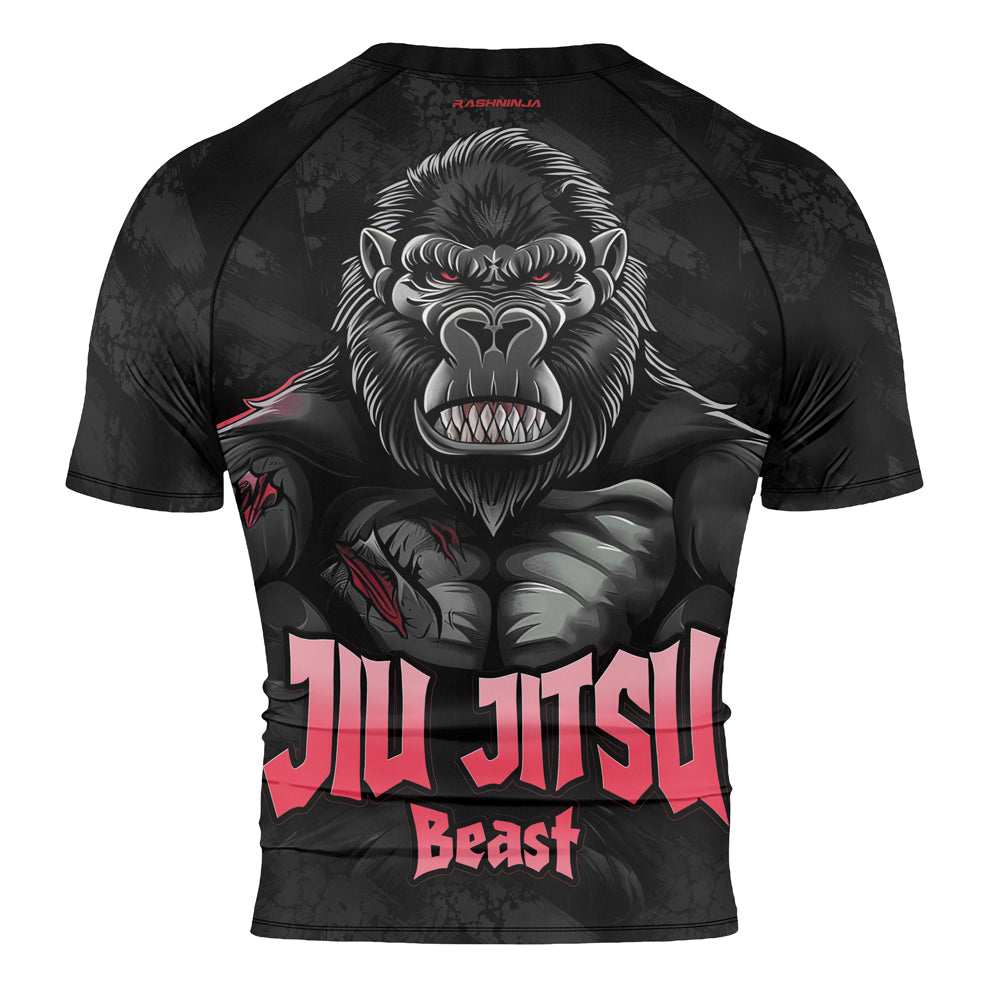 Rashninja Gorilla Jiu Jitsu Beast Men's  Short Sleeve Rash Guard