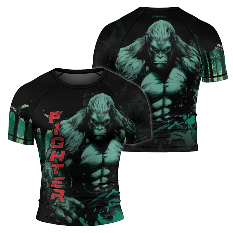 Rashninja Jungle Titan Gorilla Men's Short Sleeve Rash Guard