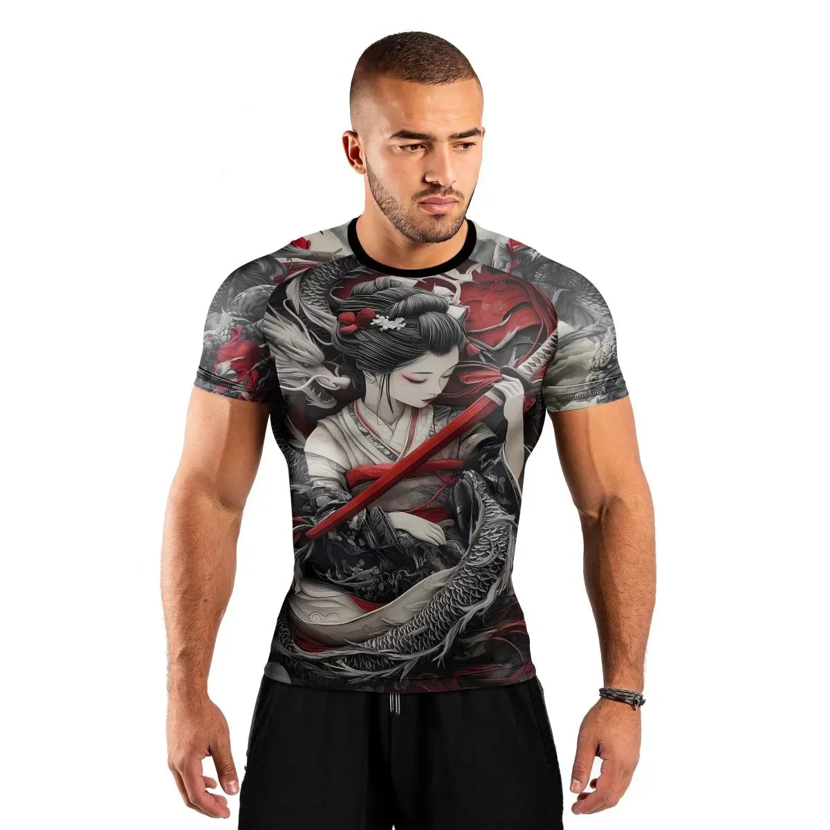 Geisha Samurai Men's Short Sleeve Rash Guard
