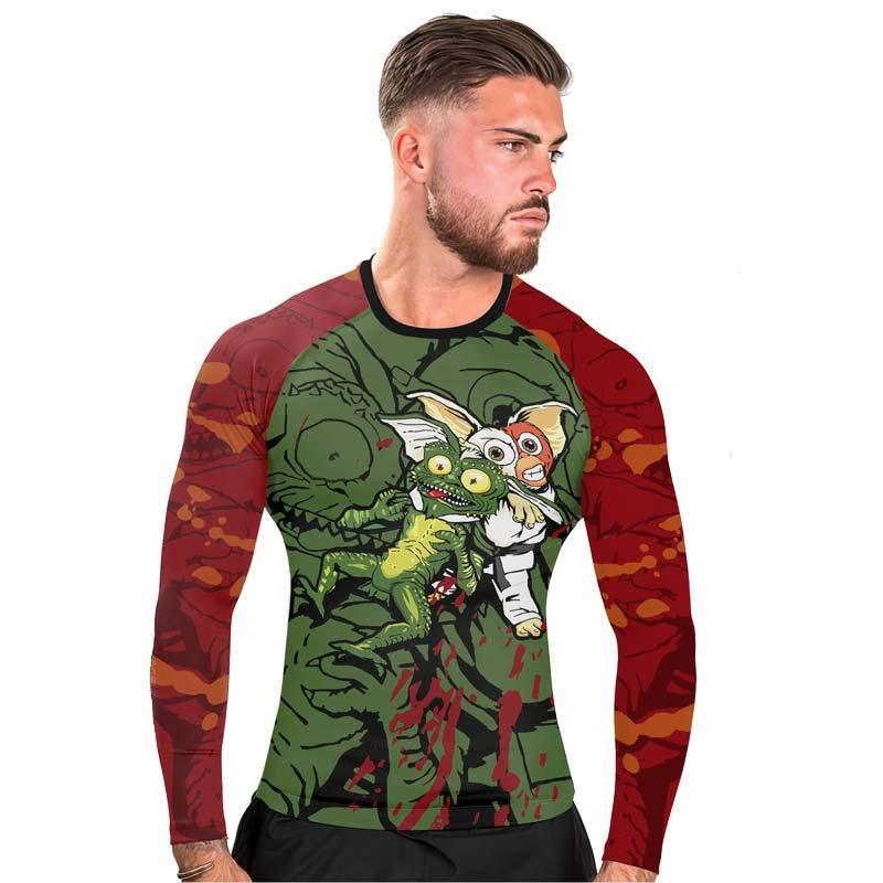 Gizmo Choking Gremlins Men's Long Sleeve Rash Guard
