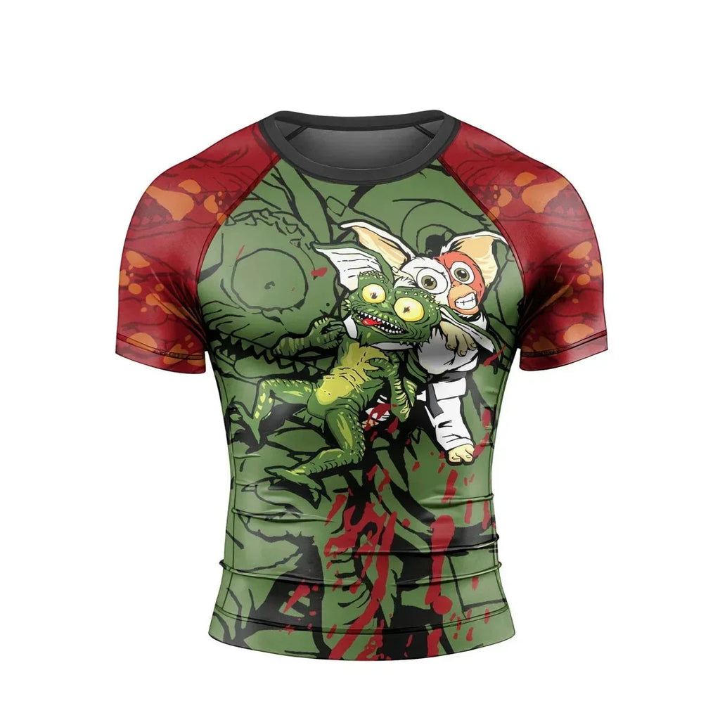 Gizmo Choking Gremlins Men's Short Sleeve Rash Guard