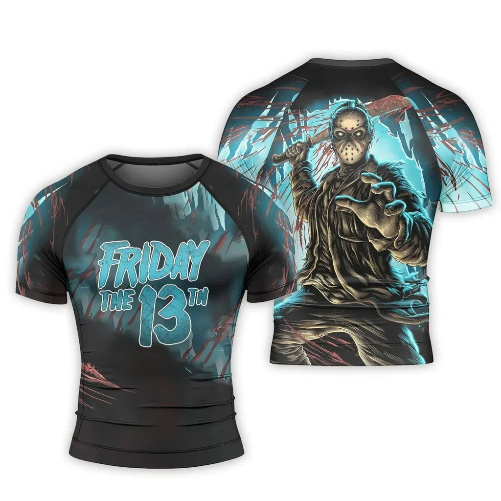 Grim Reaper Jason Voorhees Men's Short Sleeve Rash Guard