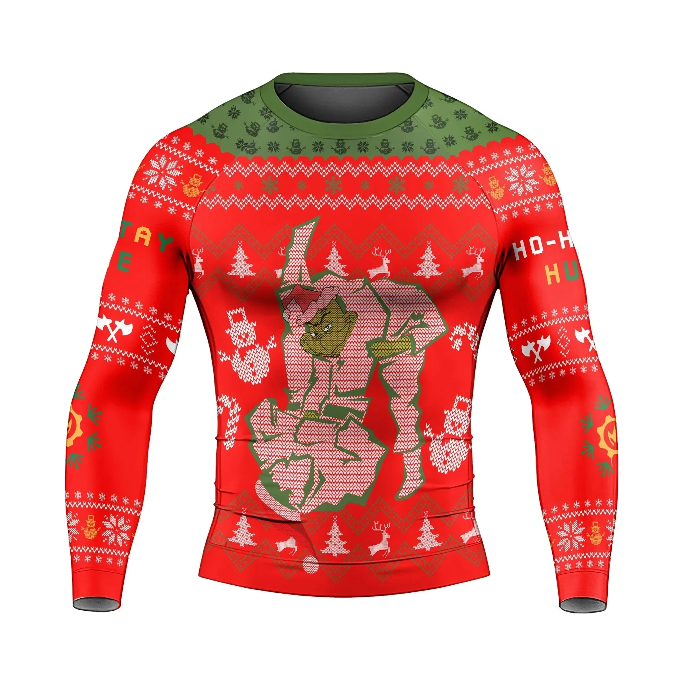 Grinch Jiu Jitsu Men's Long Sleeve Rash Guard