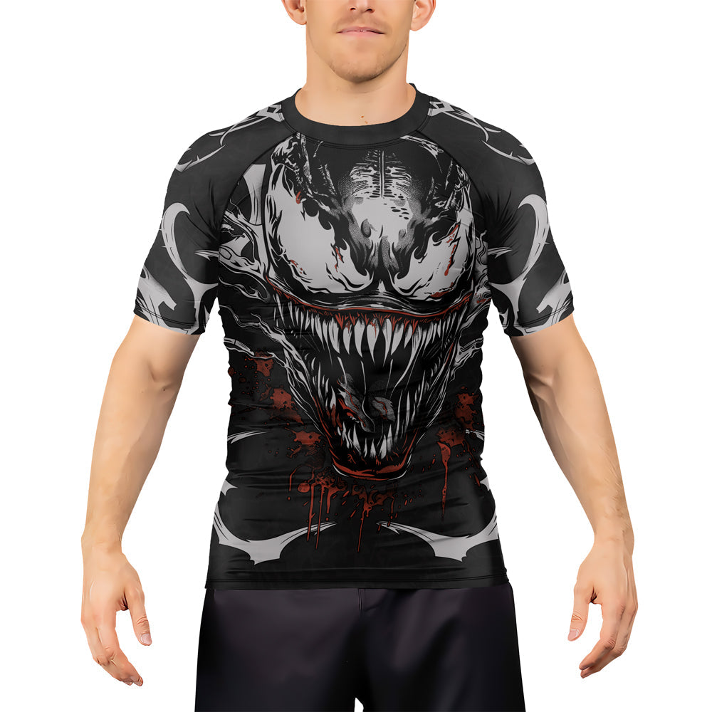 Rashninja Halloween Venom Bloodfang Men's Short Sleeve Rash Guard