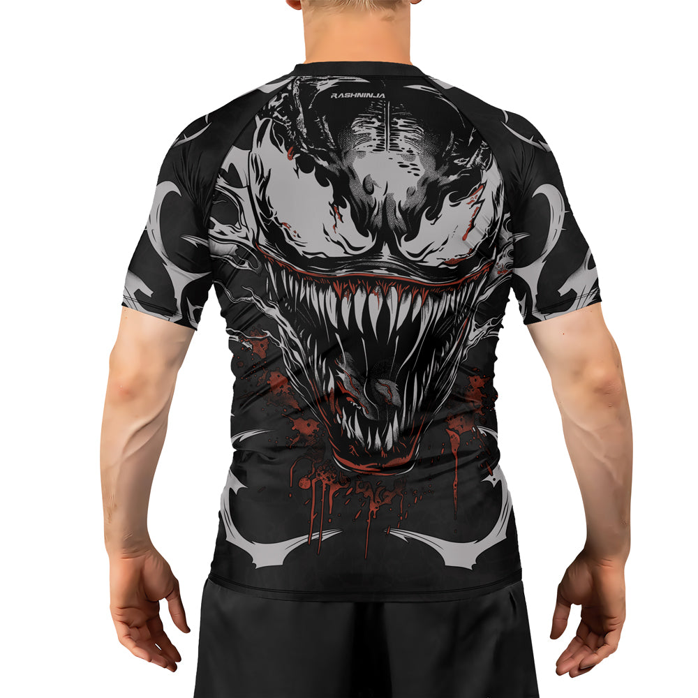 Rashninja Halloween Venom Bloodfang Men's Short Sleeve Rash Guard