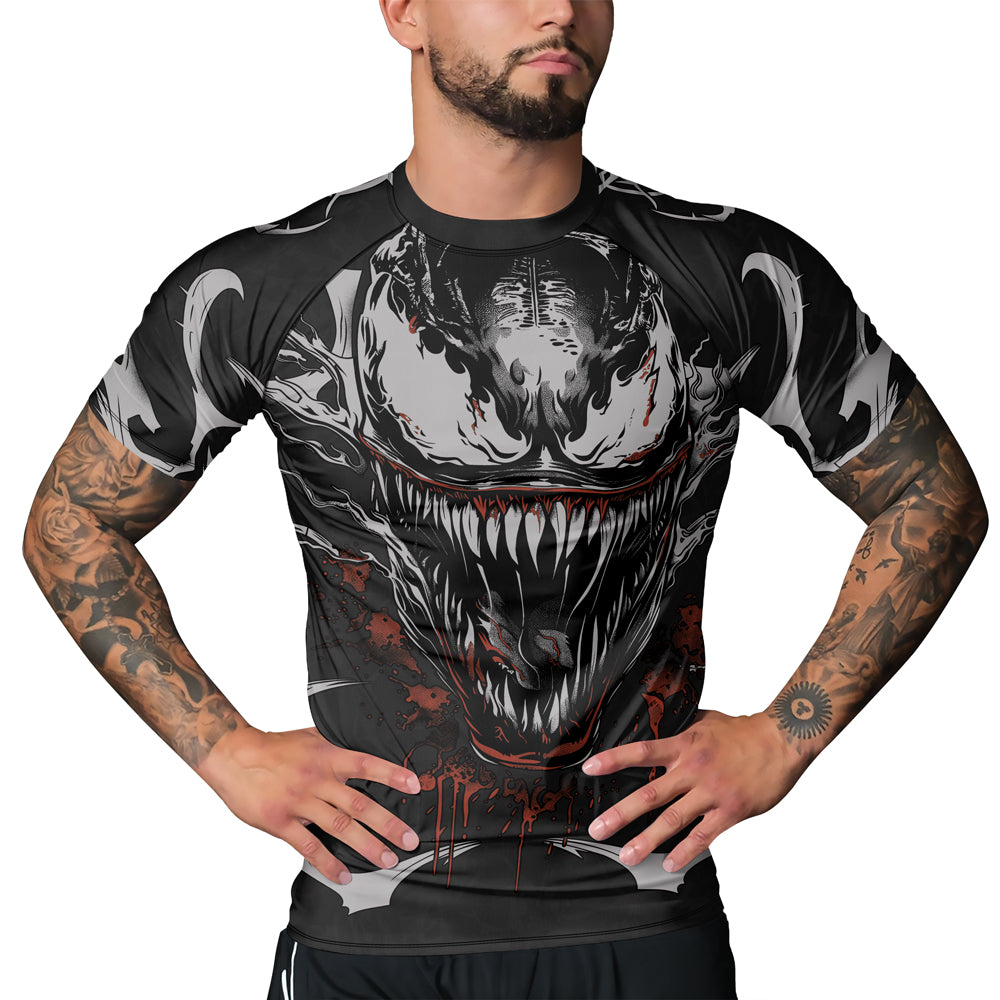 Rashninja Halloween Venom Bloodfang Men's Short Sleeve Rash Guard