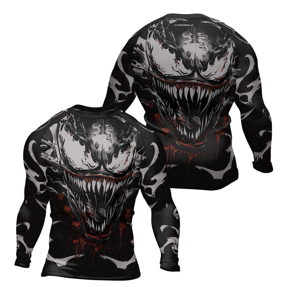 Rashninja Halloween Venom Bloodfang Men's  Long Sleeve Rash Guard