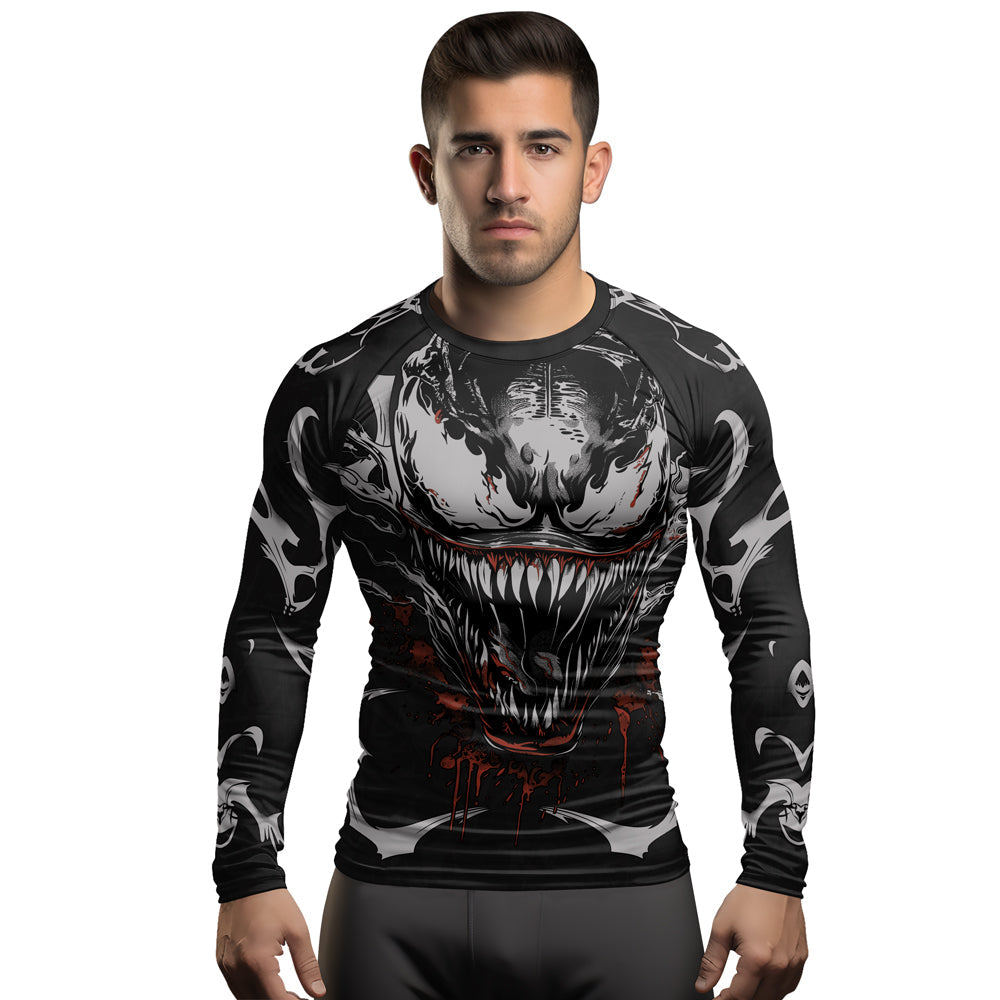 Rashninja Halloween Venom Bloodfang Men's  Long Sleeve Rash Guard