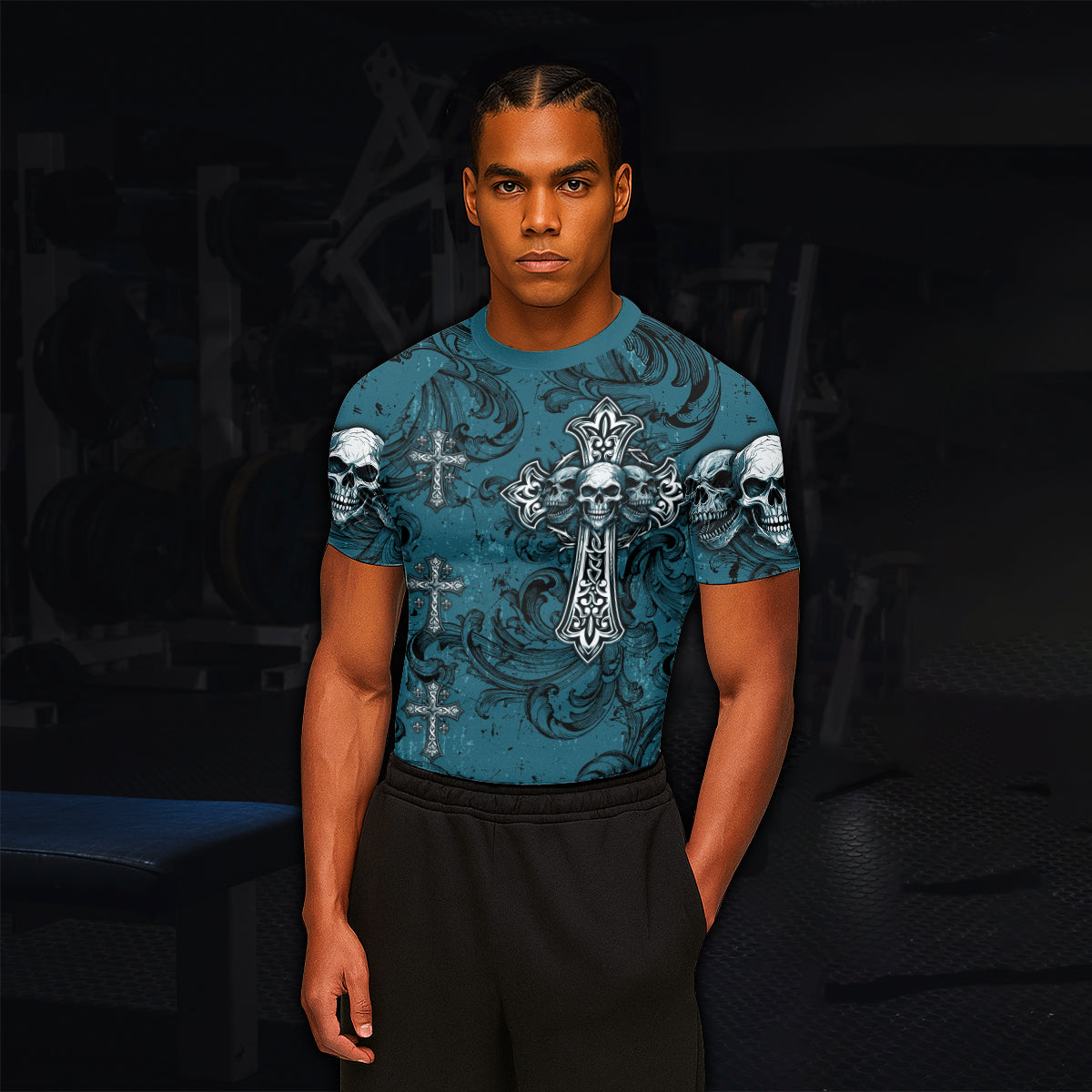 Memento Mori Skull Cross Rash Guard
