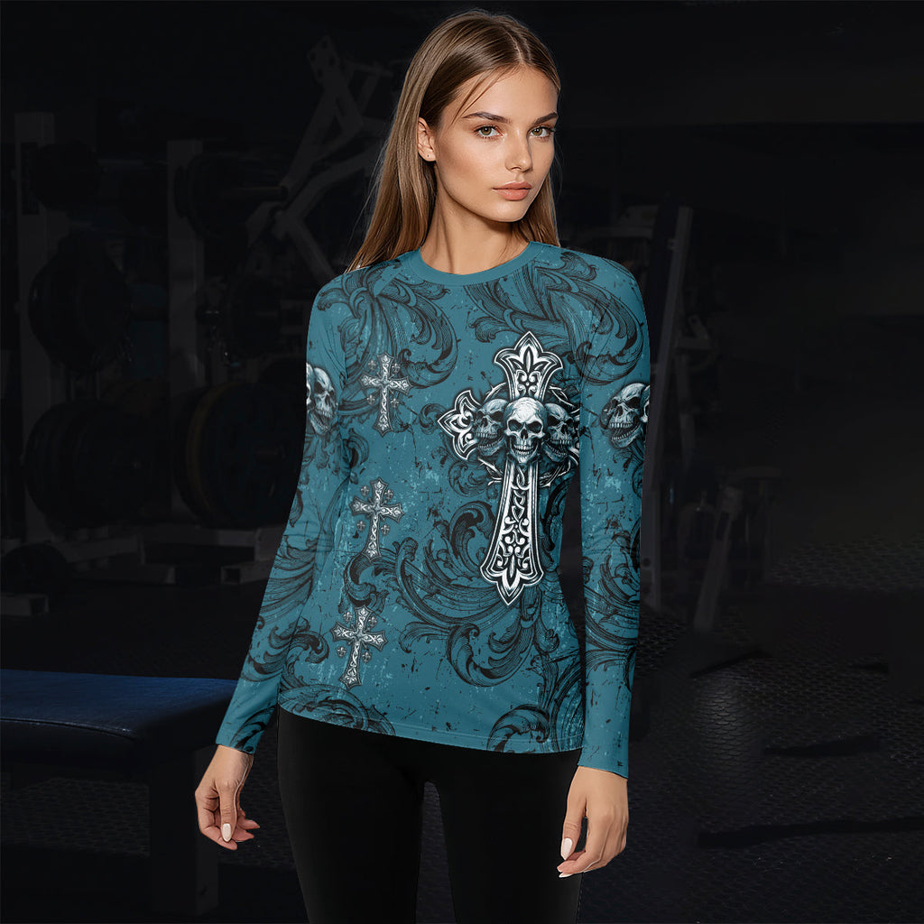Memento Mori Skull Cross Rash Guard
