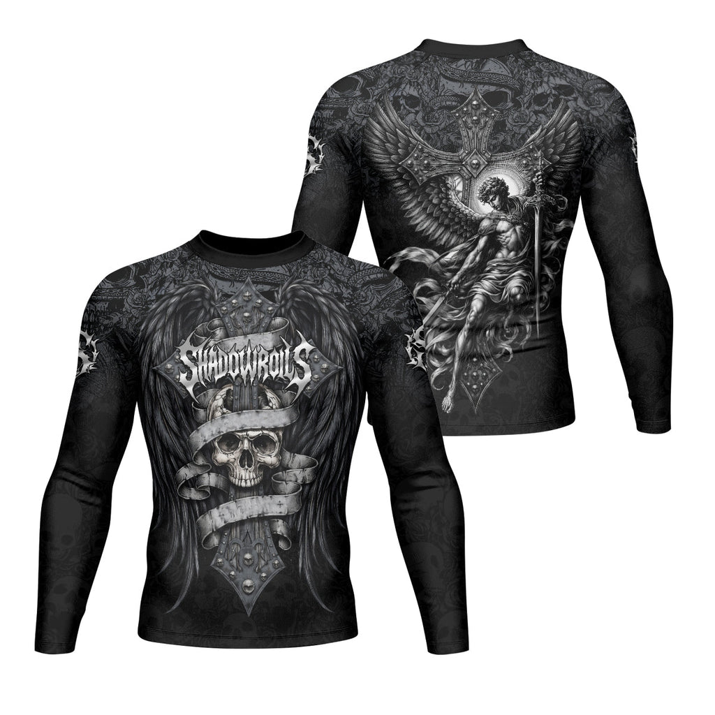 Angelic Skull Gothic Cross Rash Guard