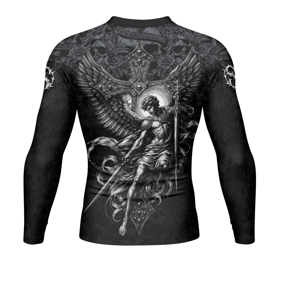 Angelic Skull Gothic Cross Rash Guard