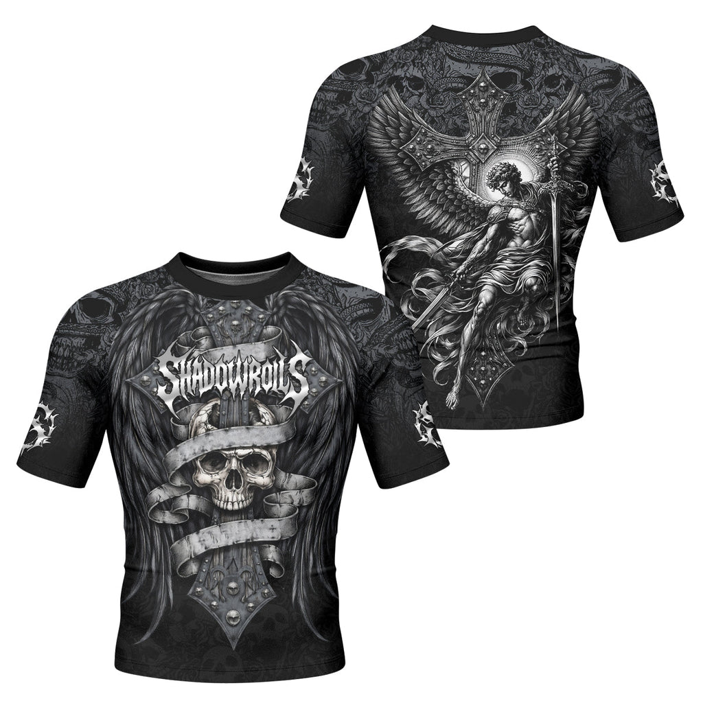 Angelic Skull Gothic Cross Rash Guard