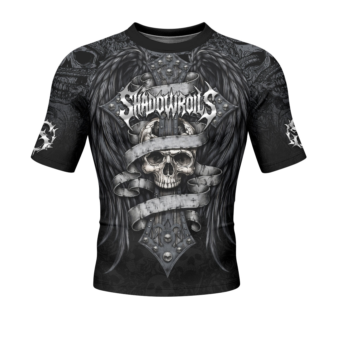Angelic Skull Gothic Cross Rash Guard