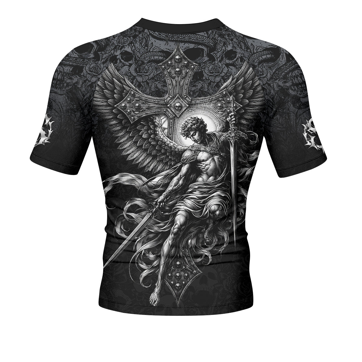 Angelic Skull Gothic Cross Rash Guard