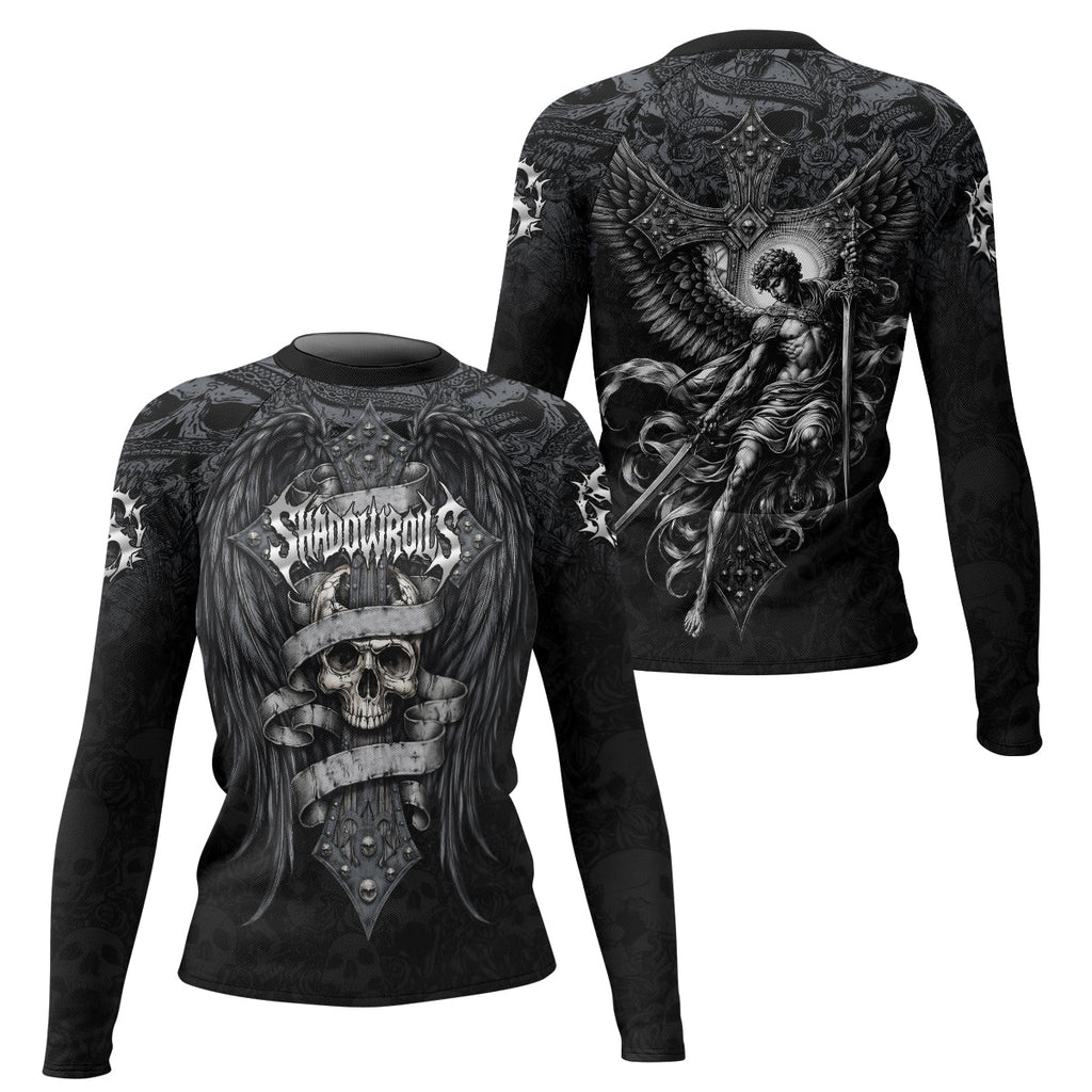 Angelic Skull Gothic Cross Rash Guard