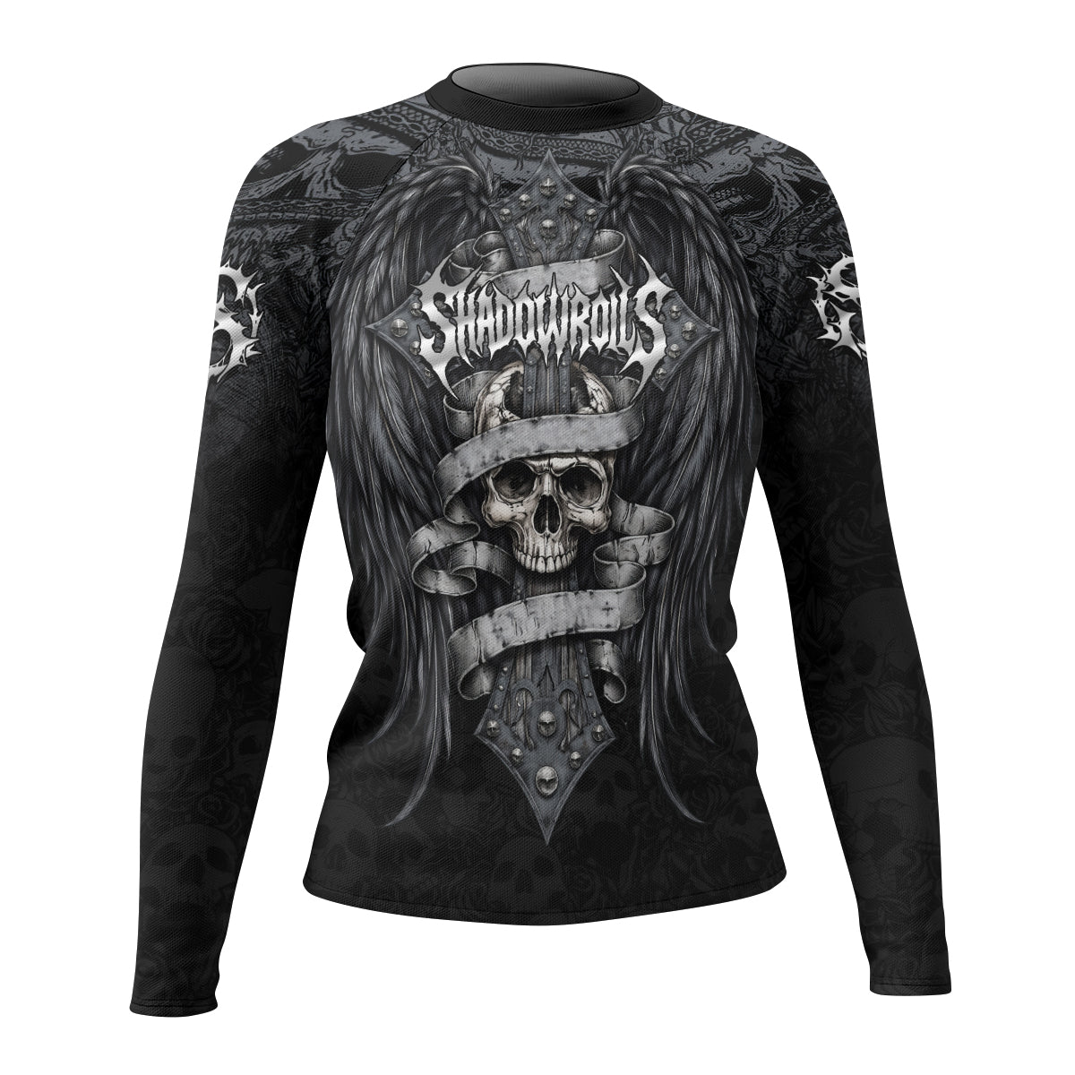 Angelic Skull Gothic Cross Rash Guard