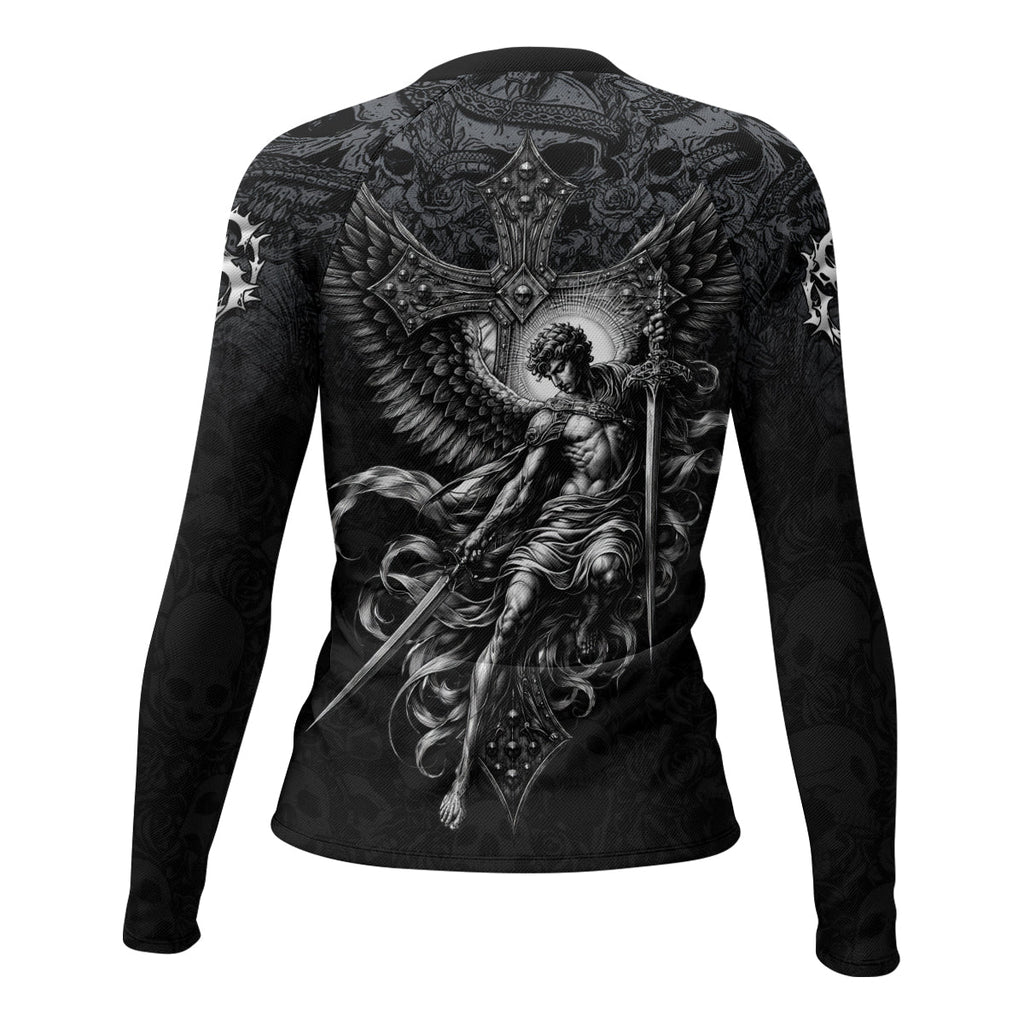 Angelic Skull Gothic Cross Rash Guard