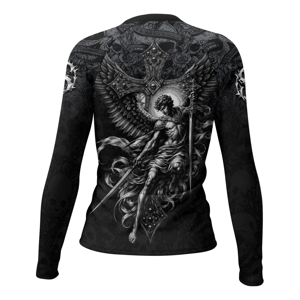 Angelic Skull Gothic Cross Rash Guard