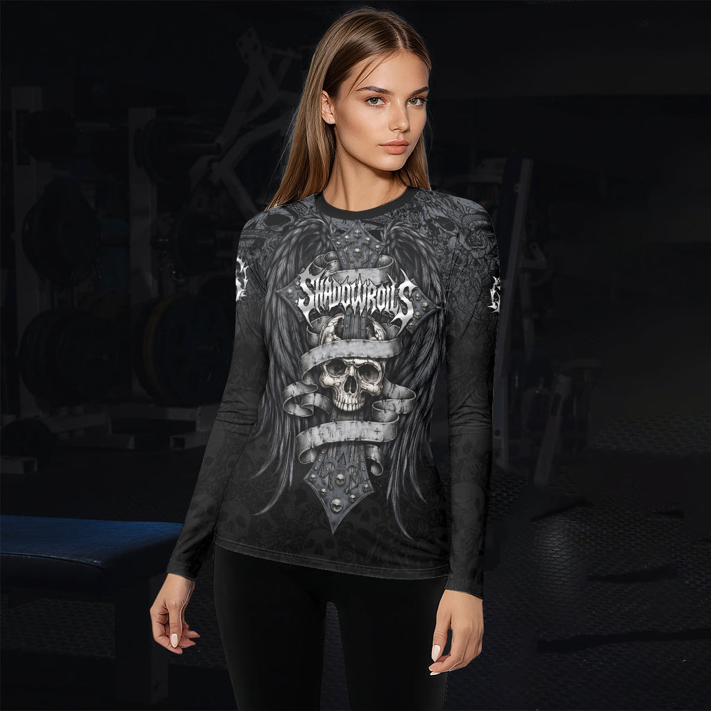 Angelic Skull Gothic Cross Rash Guard