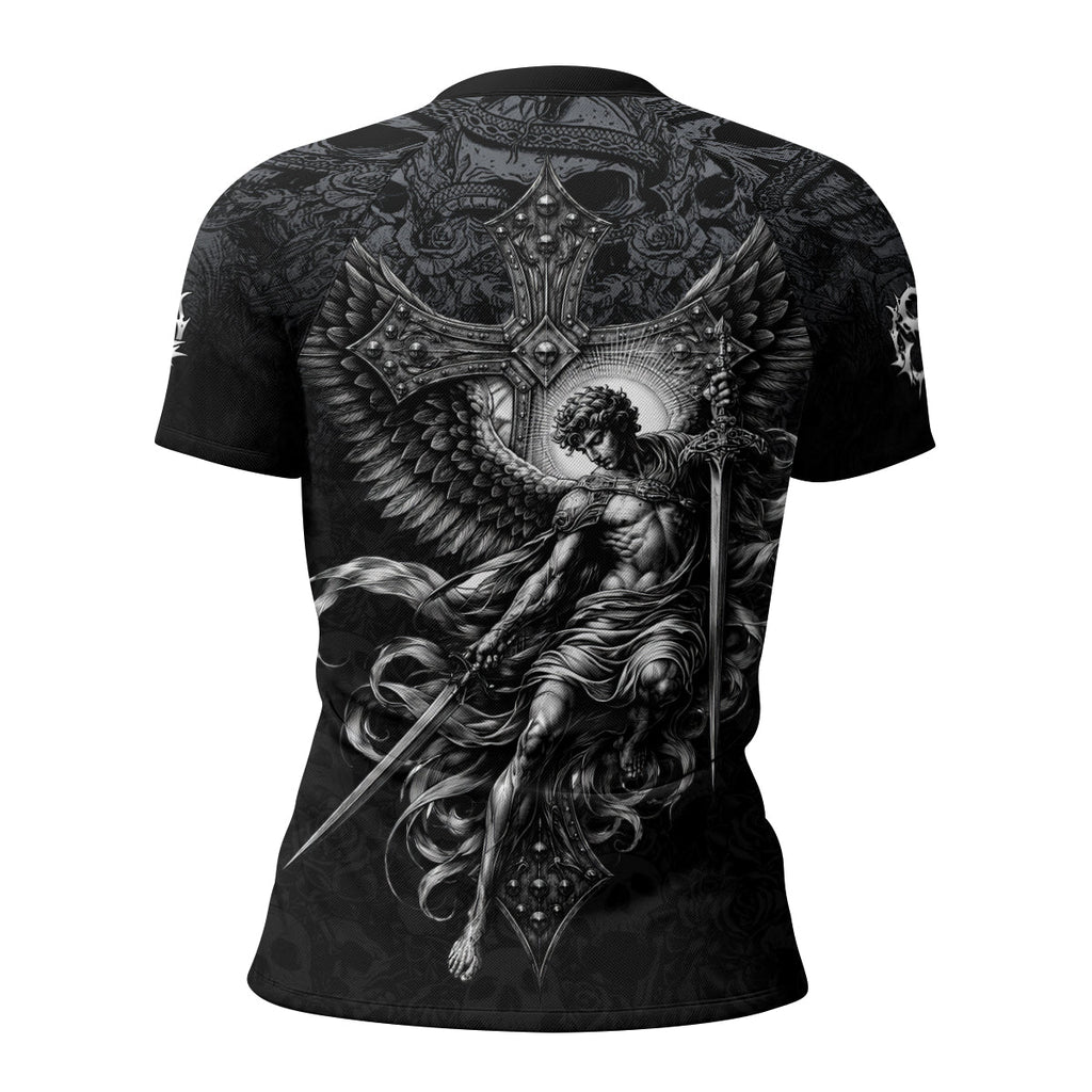 Angelic Skull Gothic Cross Rash Guard