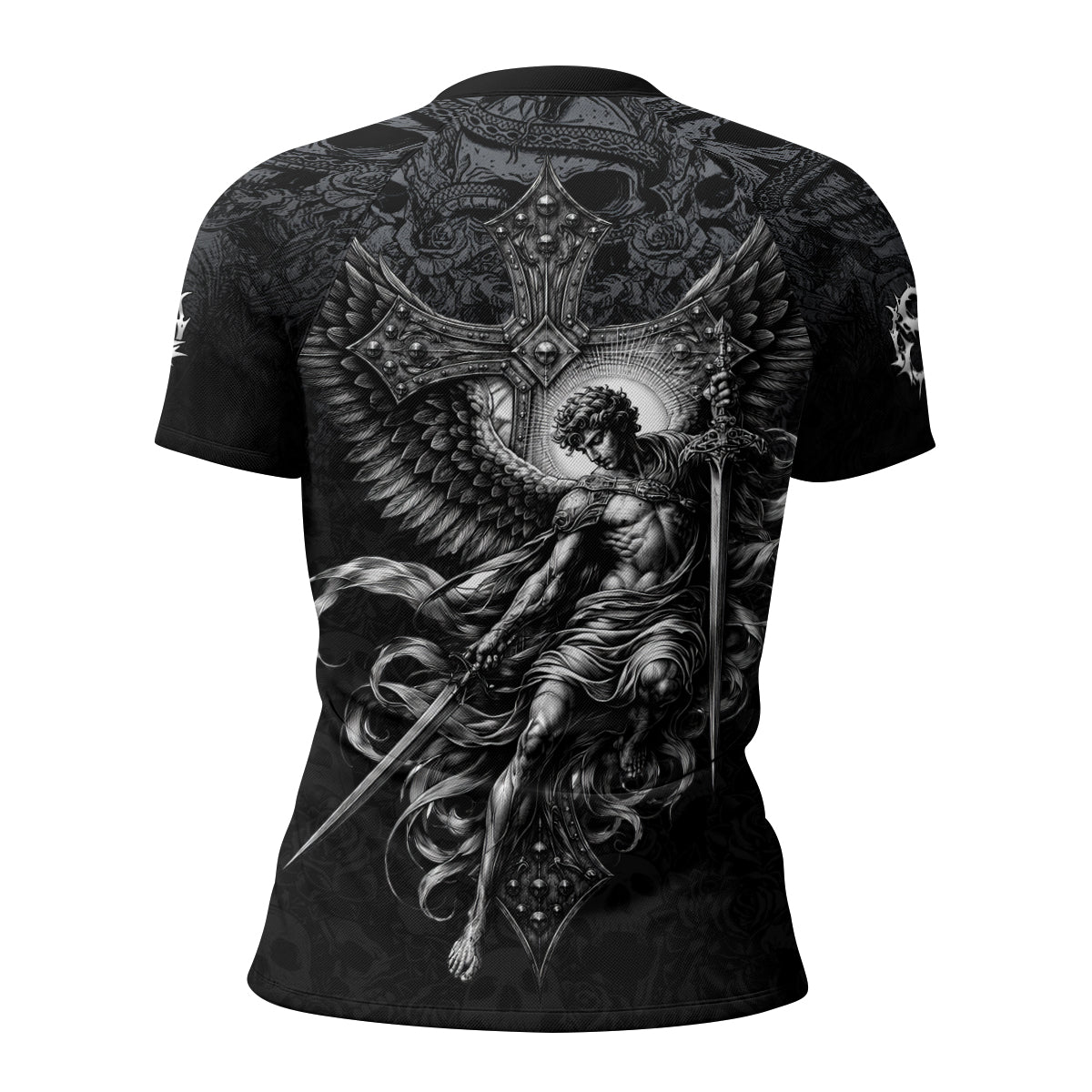 Angelic Skull Gothic Cross Rash Guard