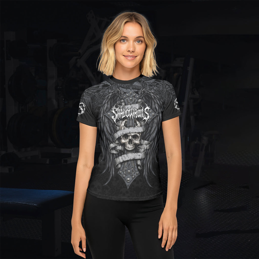 Angelic Skull Gothic Cross Rash Guard