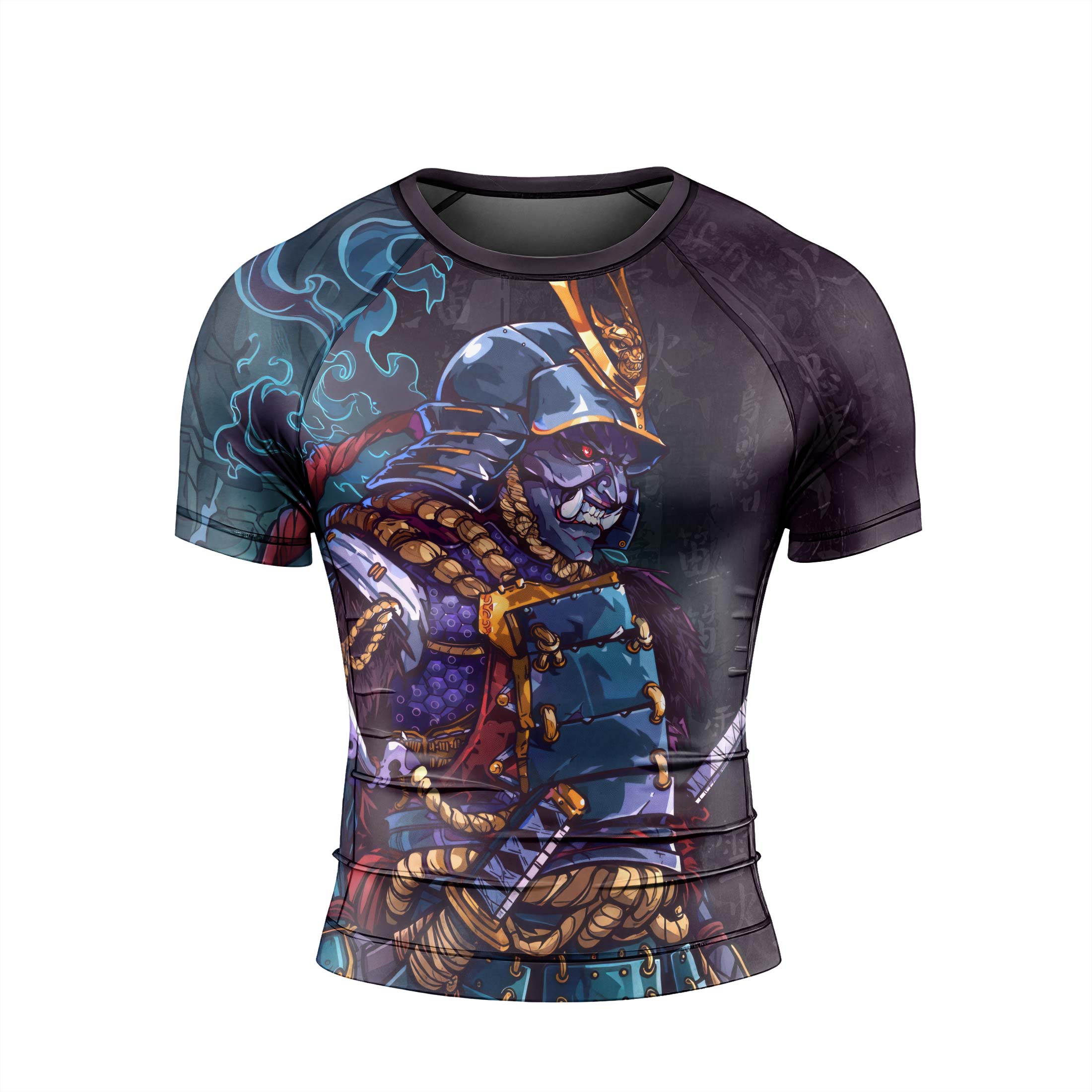 Hell Demon Samurai Men's Short Sleeve Rash Guard
