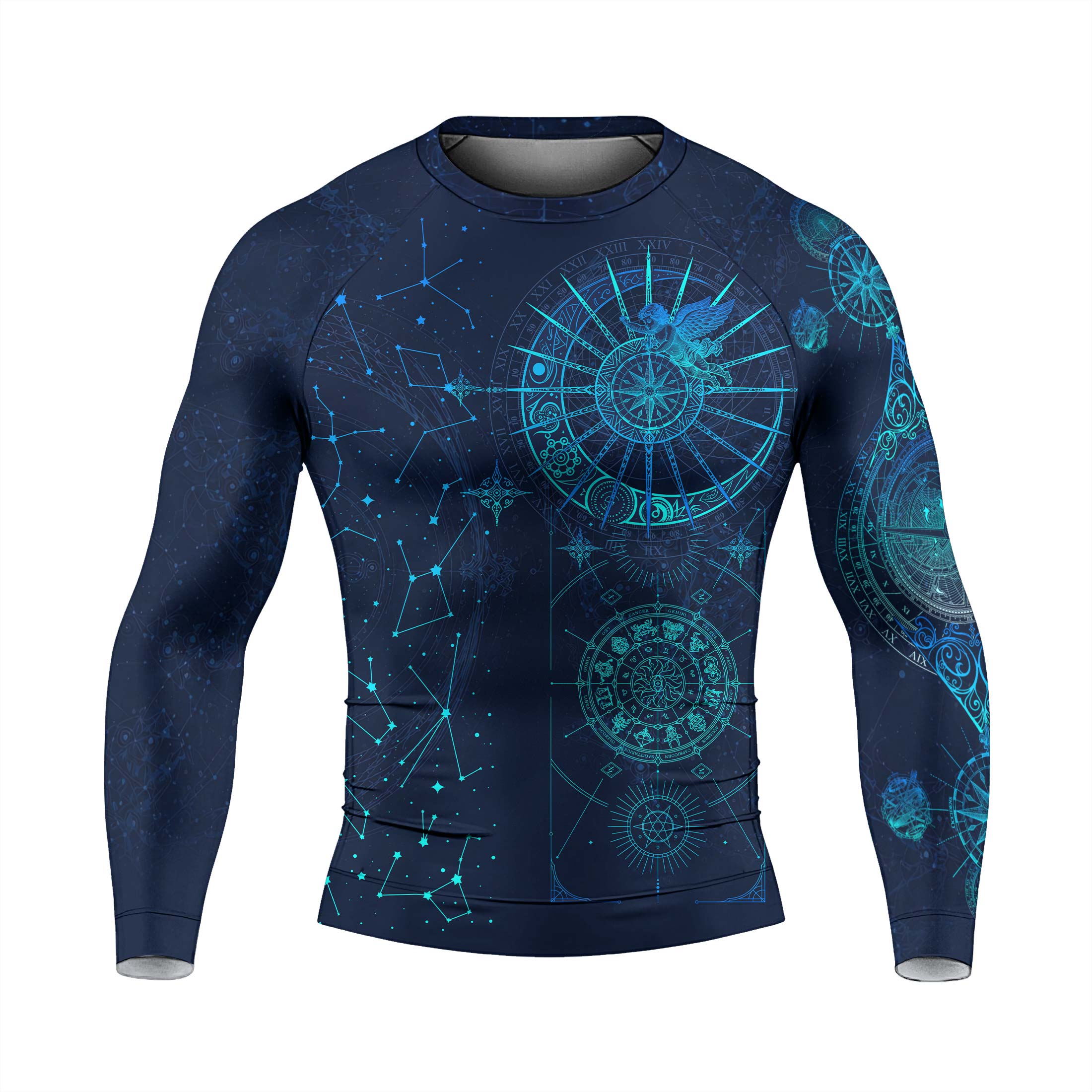 Horoscope Galaxy Men's Long Sleeve Rash Guard