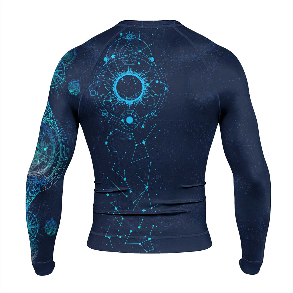 Horoscope Galaxy Men's Long Sleeve Rash Guard