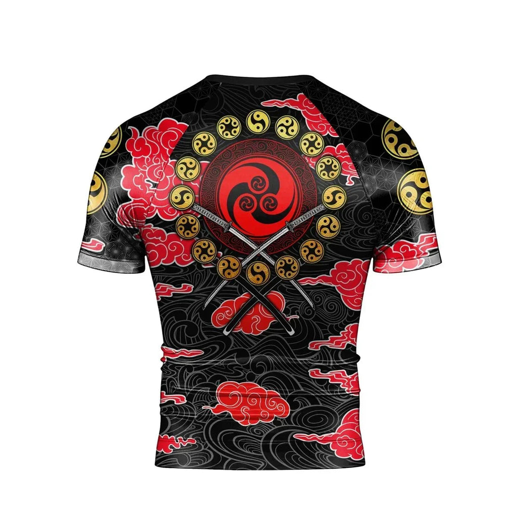 Japanese Raijin And Fujin Men's Short Sleeve Rash Guard