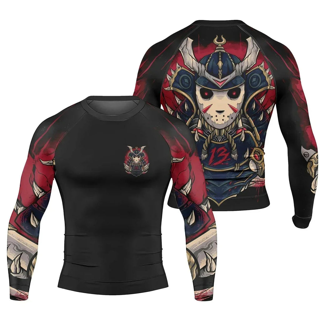 Jason Voorhees Samurai Men's Long Sleeve Rash Guard