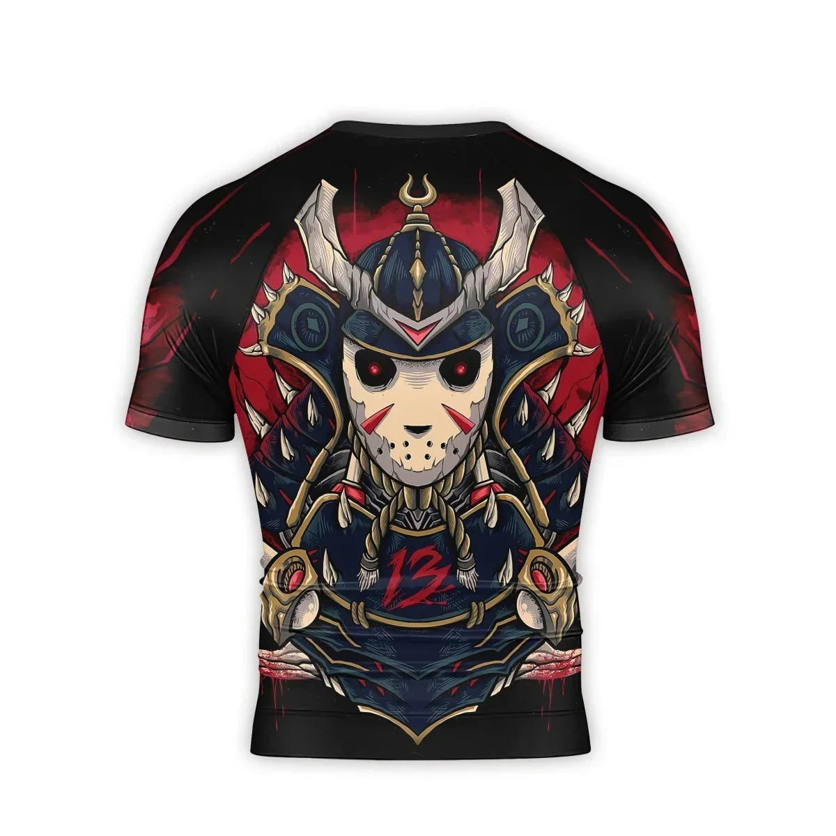 Jason Voorhees Samurai Men's Short Sleeve Rash Guard
