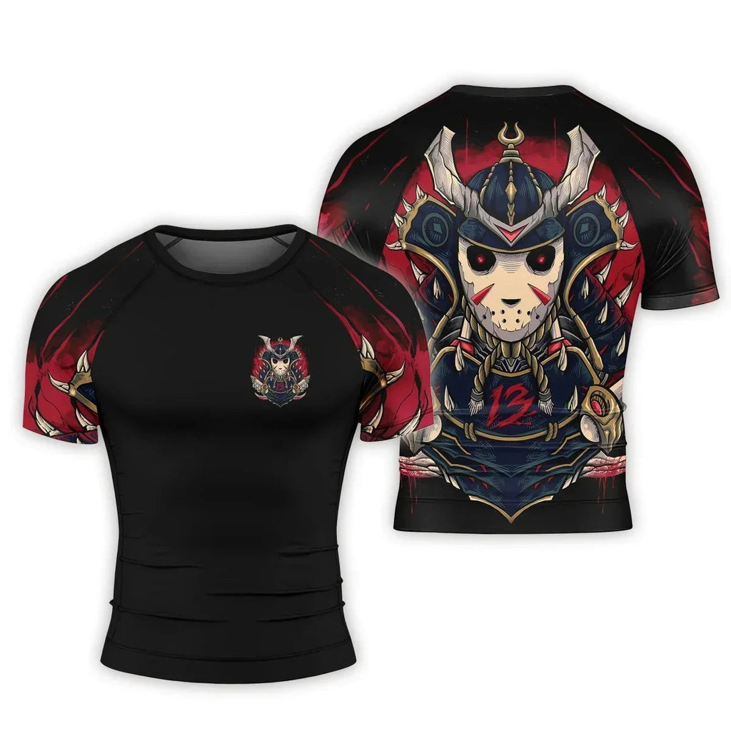 Jason Voorhees Samurai Men's Short Sleeve Rash Guard