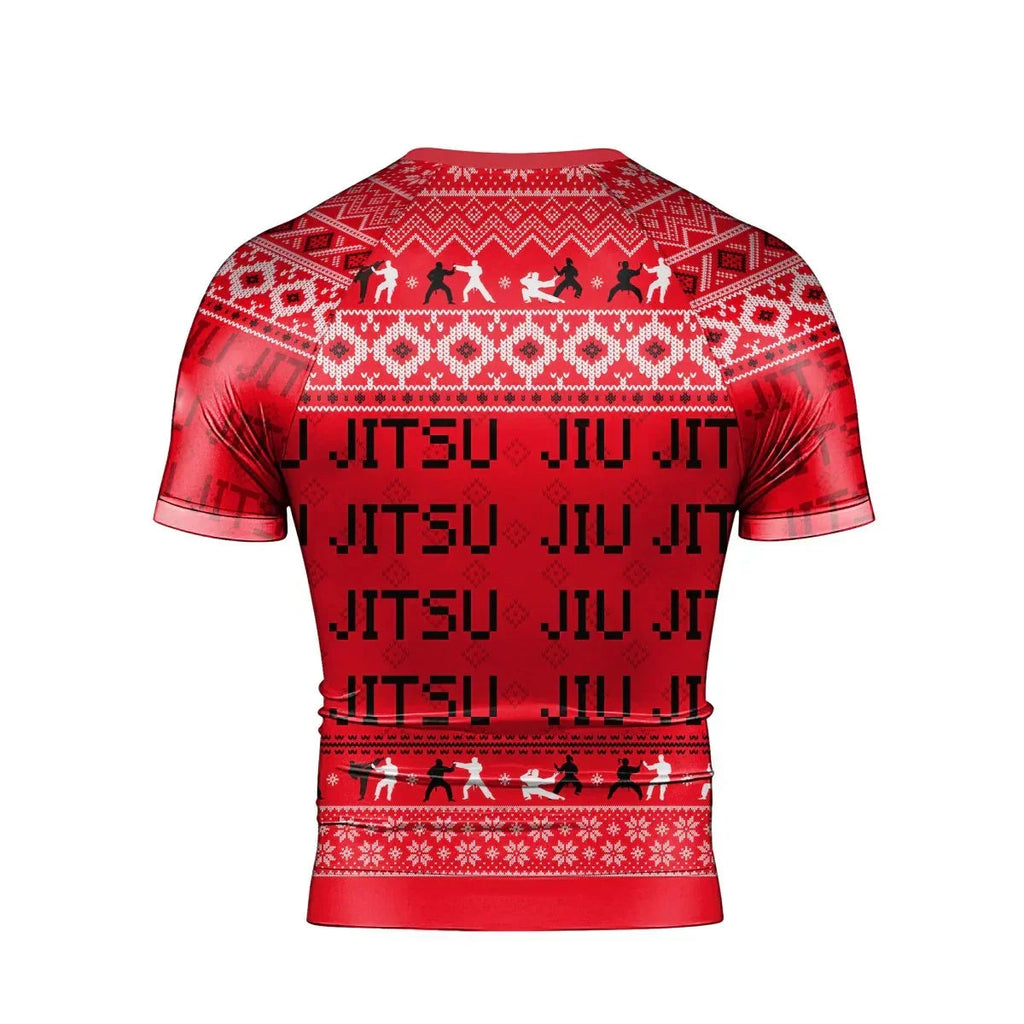 Divine Grappler Christmas Men's Short Sleeve Rash Guard