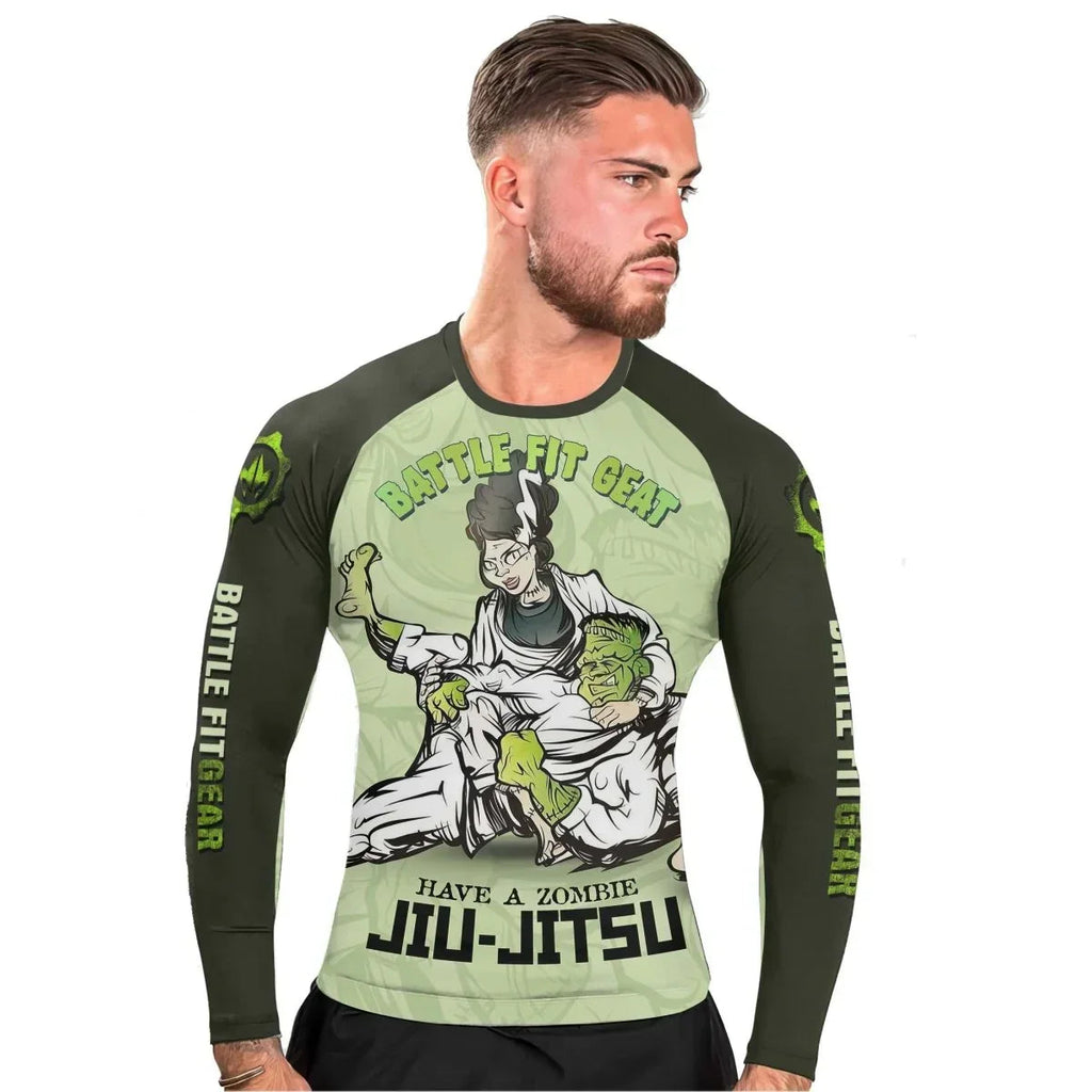 Jiu Jitsu Frankenstein Men's Long Sleeve Rash Guard