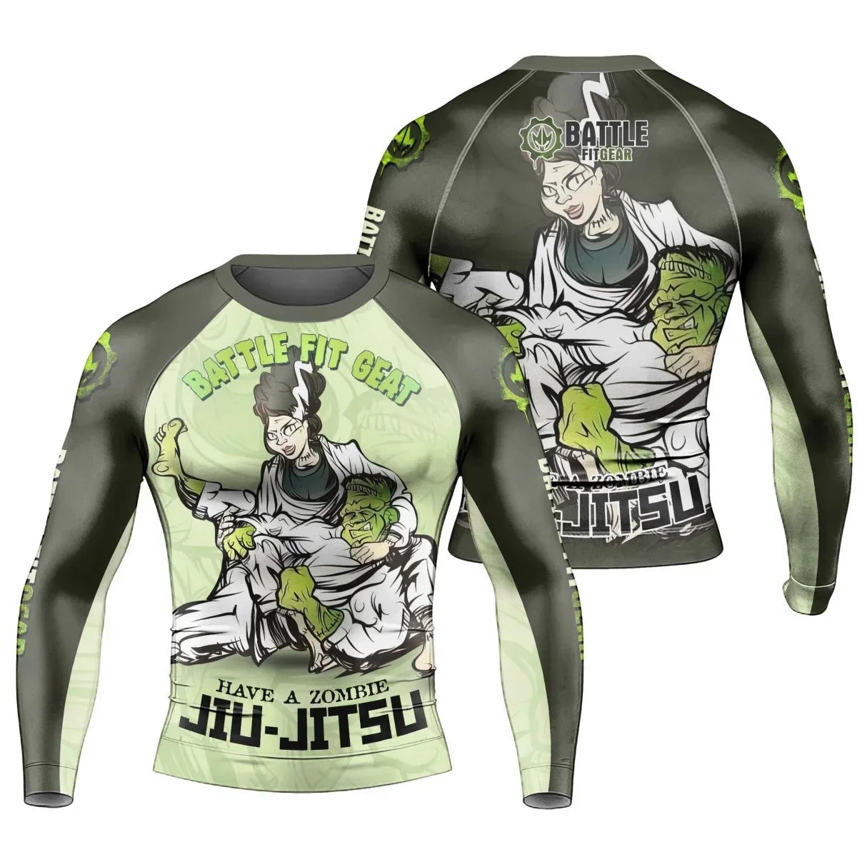 Jiu Jitsu Frankenstein Men's Long Sleeve Rash Guard