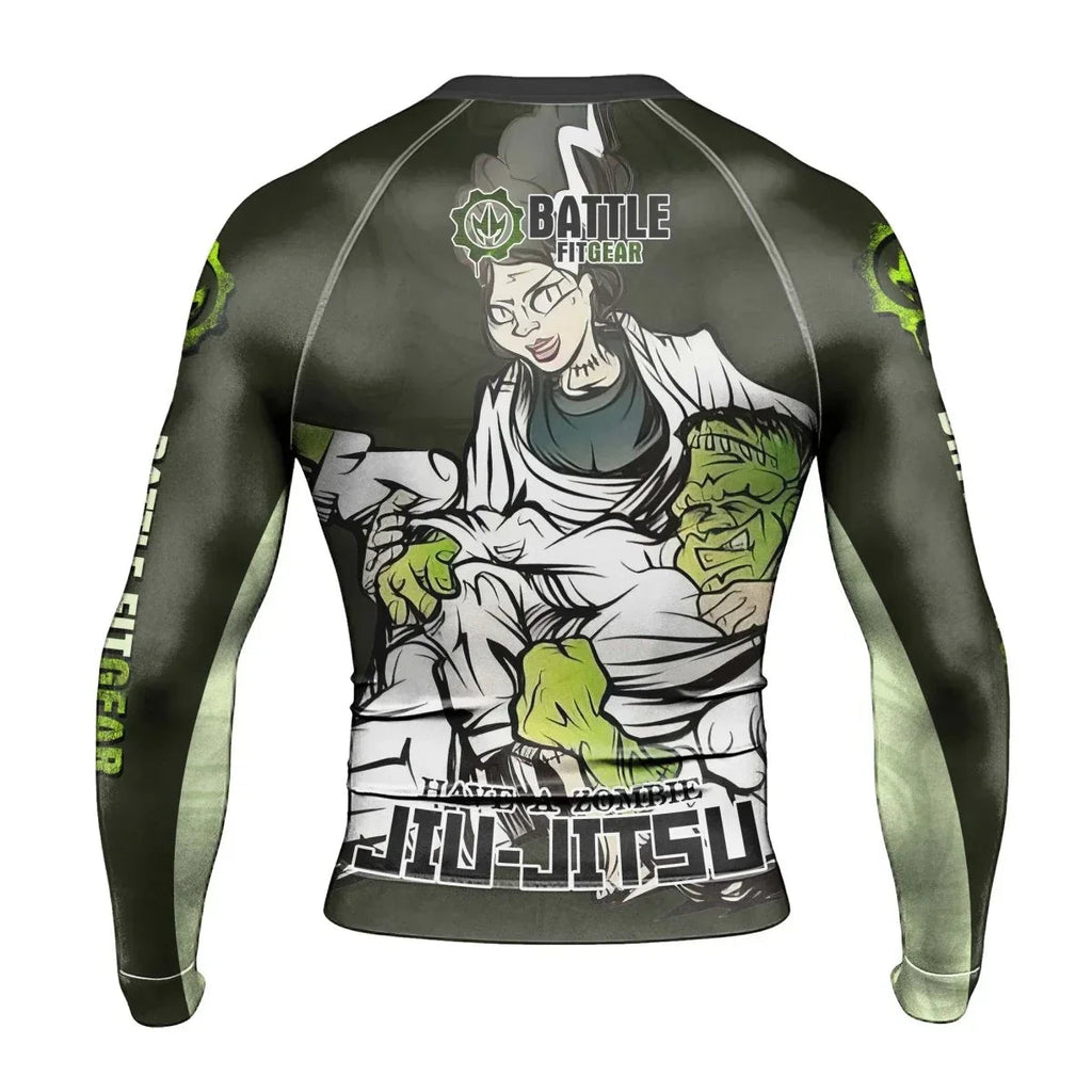 Jiu Jitsu Frankenstein Men's Long Sleeve Rash Guard