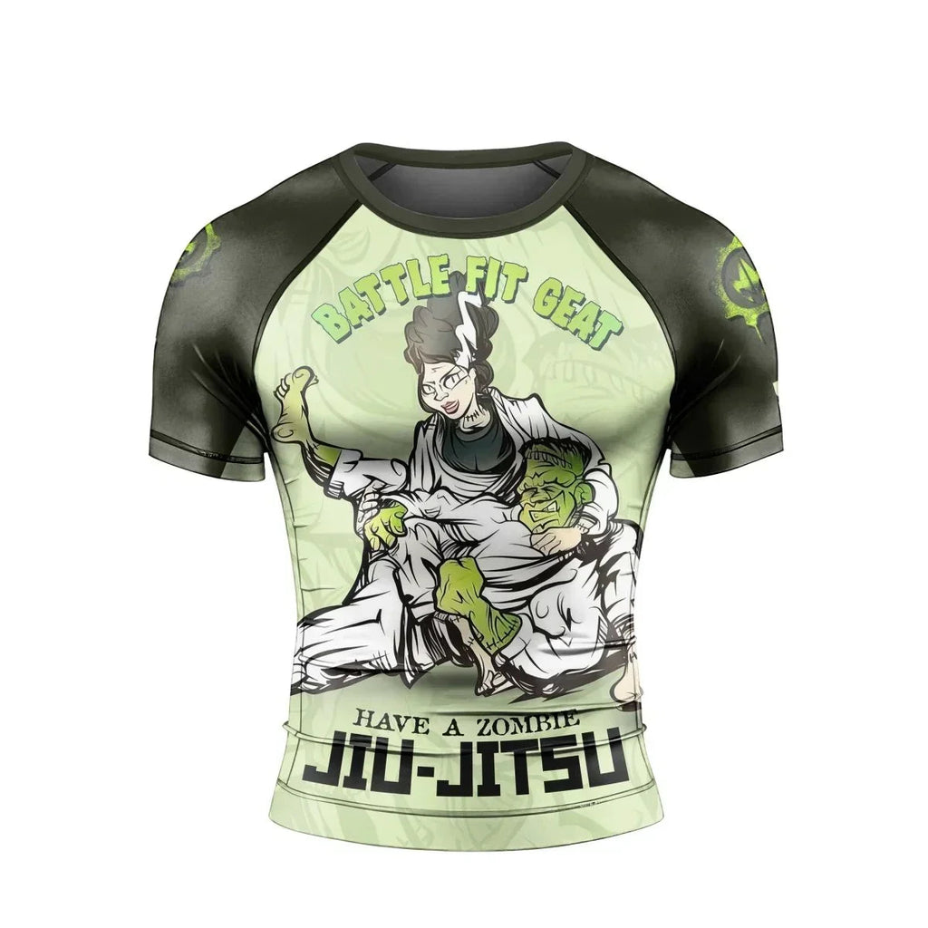 Jiu Jitsu Frankenstein Men's Short Sleeve Rash Guard