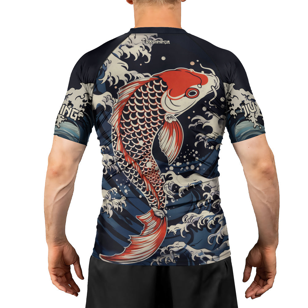 Rashninja Samurai Koi Honor Men's Short Sleeve Rash Guard